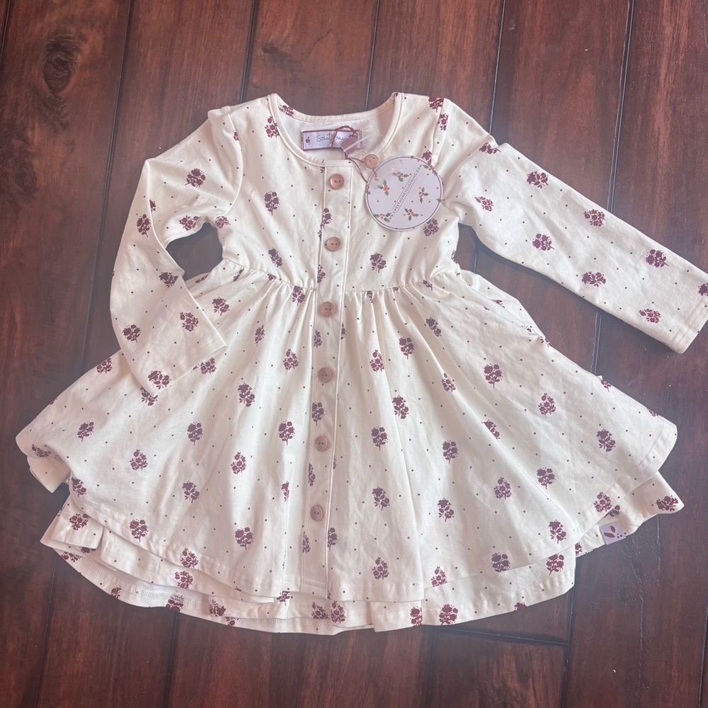 SweetHoney Cream Ruffled Tiered Sundress